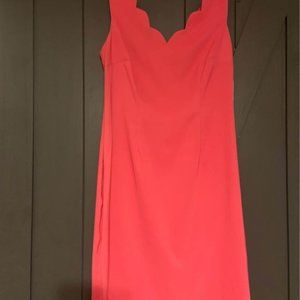 Pink scalloped neck dress. Sz 8. NEW!